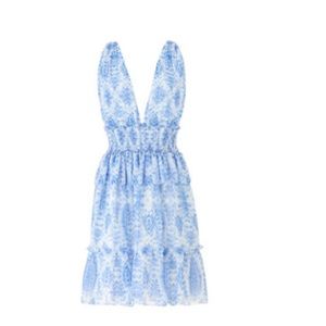 Saylor Blue Abstract Holly Dress